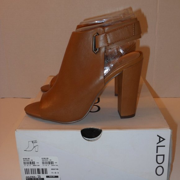 ALDO TAN LEATHER SHOES SIZE 8 MEDIUM-NEW IN BOX - Picture 9 of 11